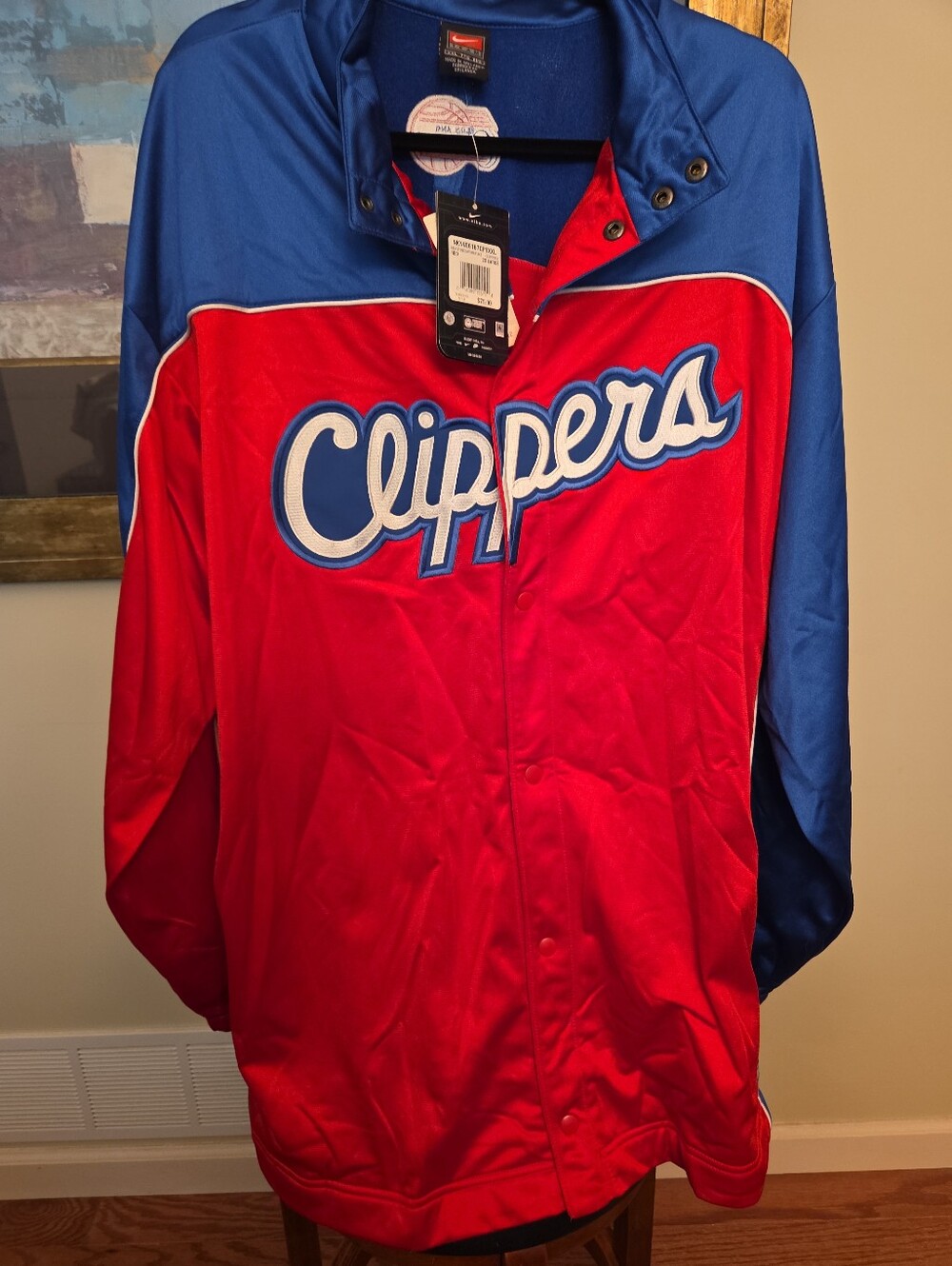 🔥Vintage 2001 Nike LA Clippers Warm Up Jacket XXL NWT Y2K NBA Snap Front DS